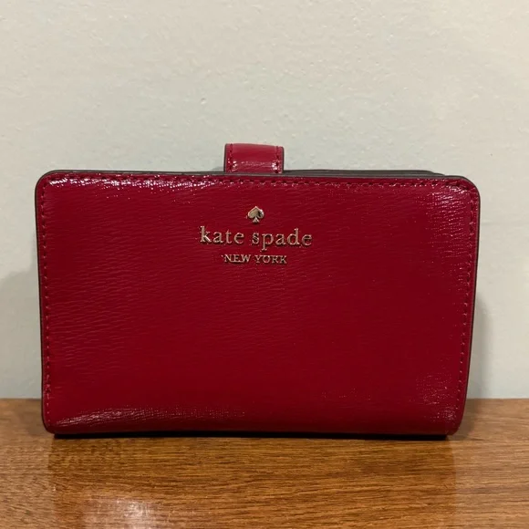 Kate Spade Medium Red Leather Bifold Wallet - Picture 1 of 6